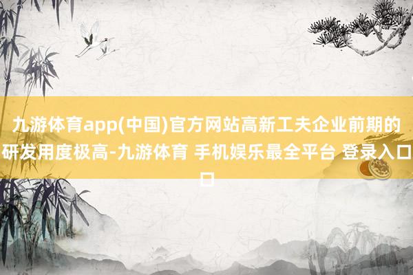 九游体育app(中国)官方网站高新工夫企业前期的研发用度极高-九游体育 手机娱乐最全平台 登录入口